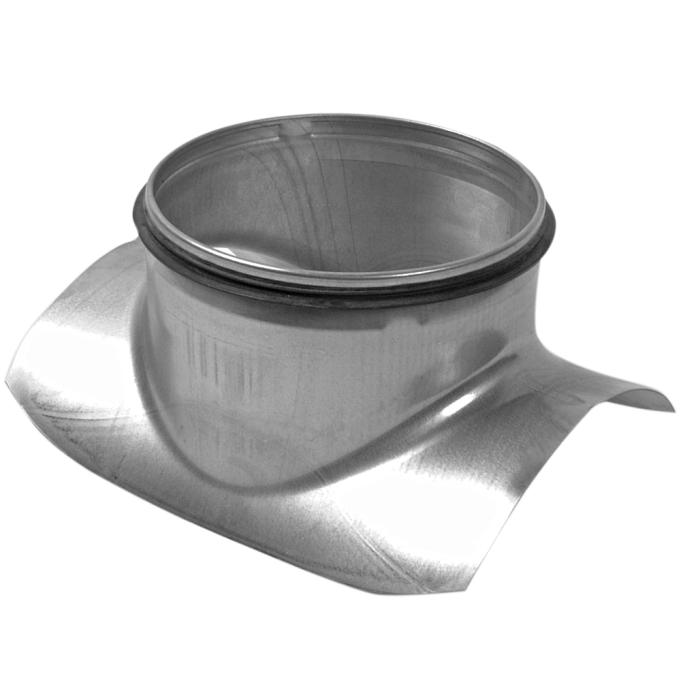 Spiro Zadelstuk 90° Ø 355/315-224 mm. SAFE (met rubber)